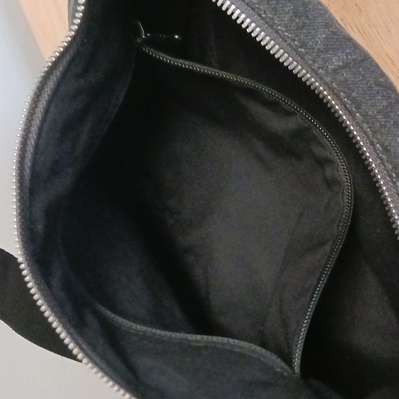 BAGGU Medium Washed Black Denim Crescent Crossbody Bag - Picture 12 of 15